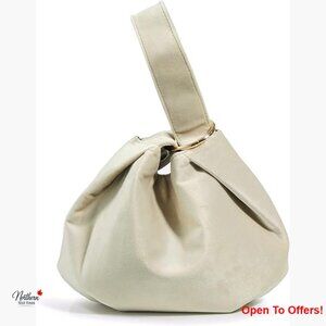 Velvet Top Handle Bag Wristlet Clutch with Magnetic Snap